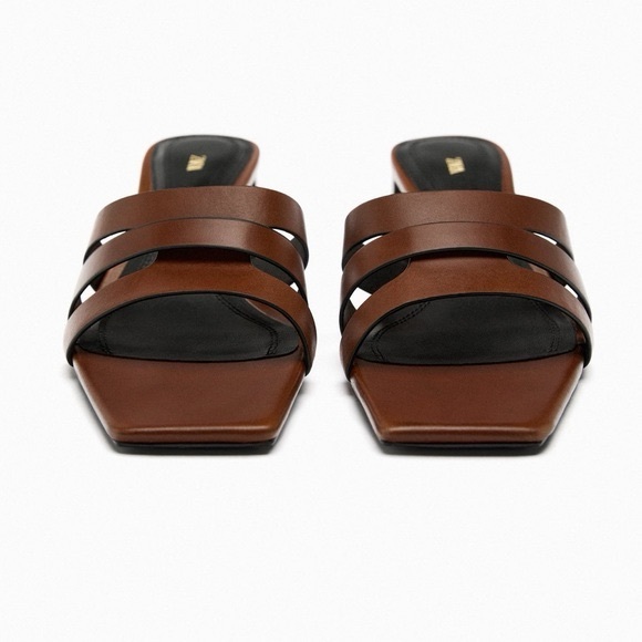 Zara Leather Mules Sandals - Picture 14 of 15